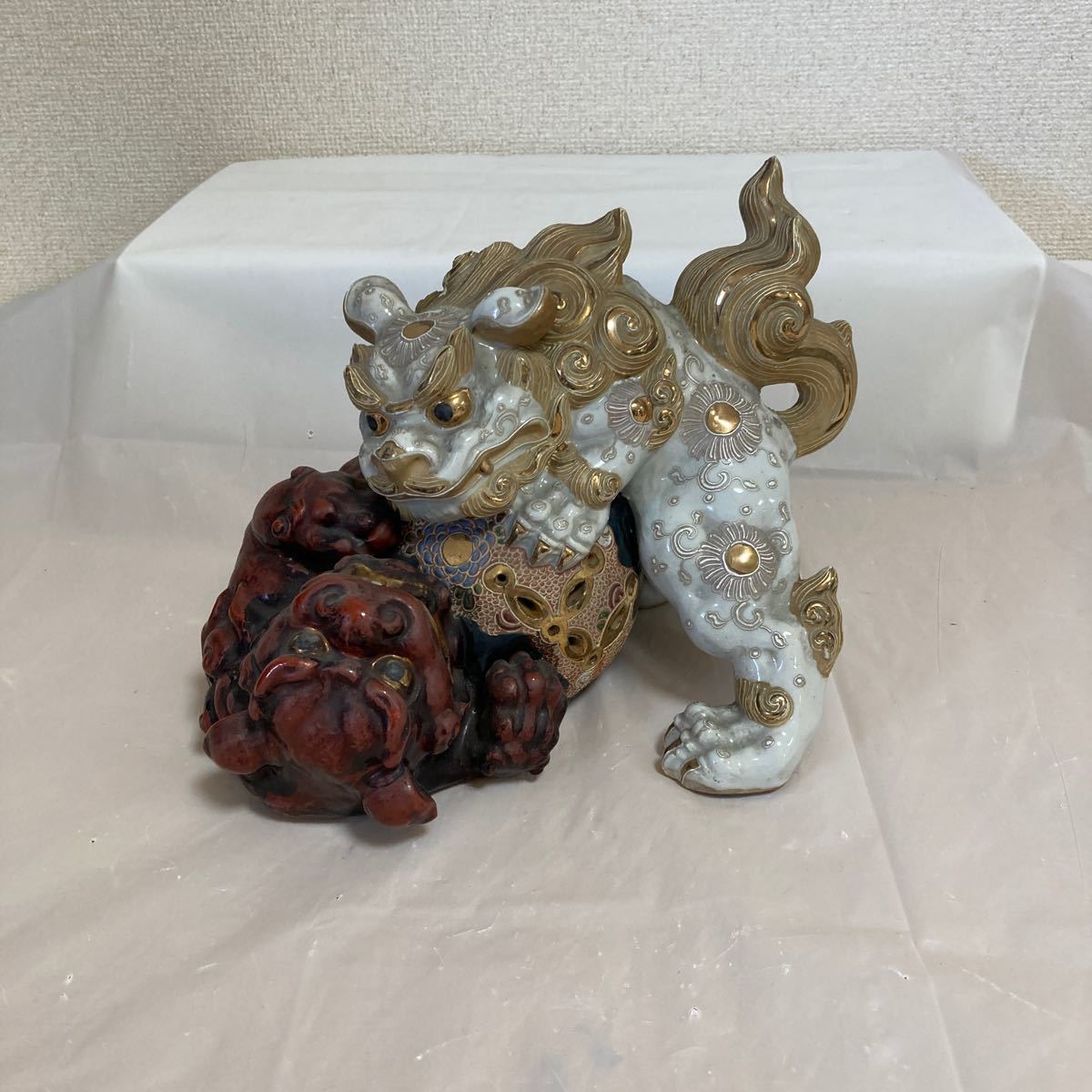 九谷焼 縁起物 シーサー 置物 狛犬 魔除け 玉乗り獅子 開運 陶器 玉 