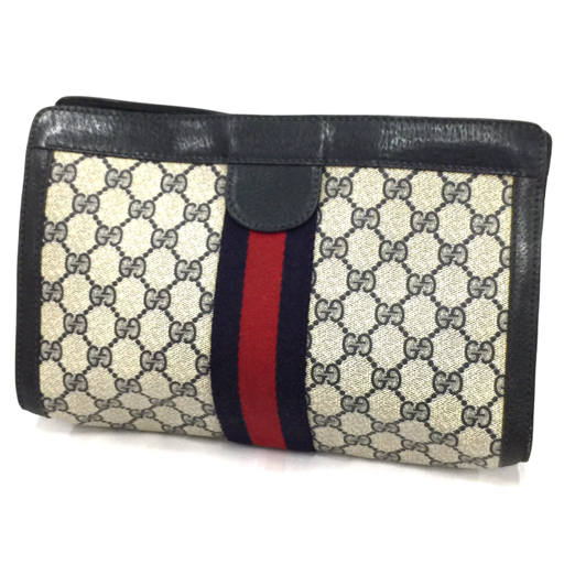 グッチ オールドグッチ シェリーライン GG柄 セカンドバッグ クラッチバッグ イタリア製 GUCCI