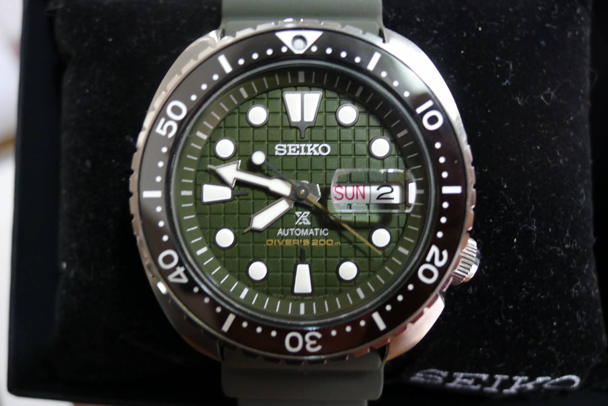 1円スタート 新品未使用　廃盤　限定　セイコー　キング　タートル　SRPE05　4R36-06Z0　カーキ文字盤　MOVEMENT　JAPAN　サード　ダイバー