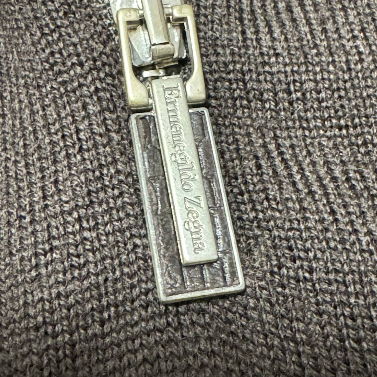 極美品 XXL相当 Ermenegildo Zegna ラムウール 千鳥柄 ハーフジップ ニット セーター プルオーバー 52 エルメネジルド ゼニア ブラウン系