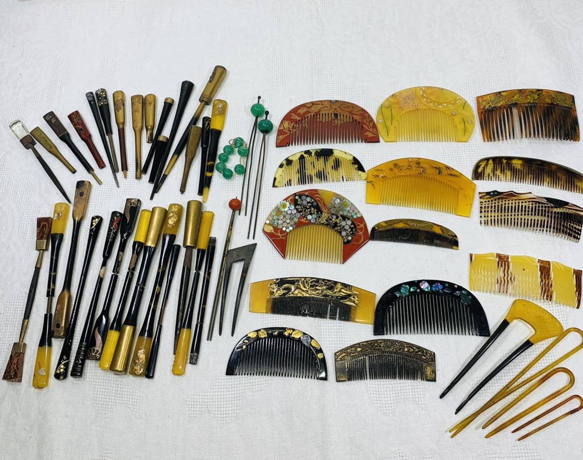 アンティーク 櫛 ・笄・かんざし ジャンクまとめて　リメイク素材オリジナル作品作りに