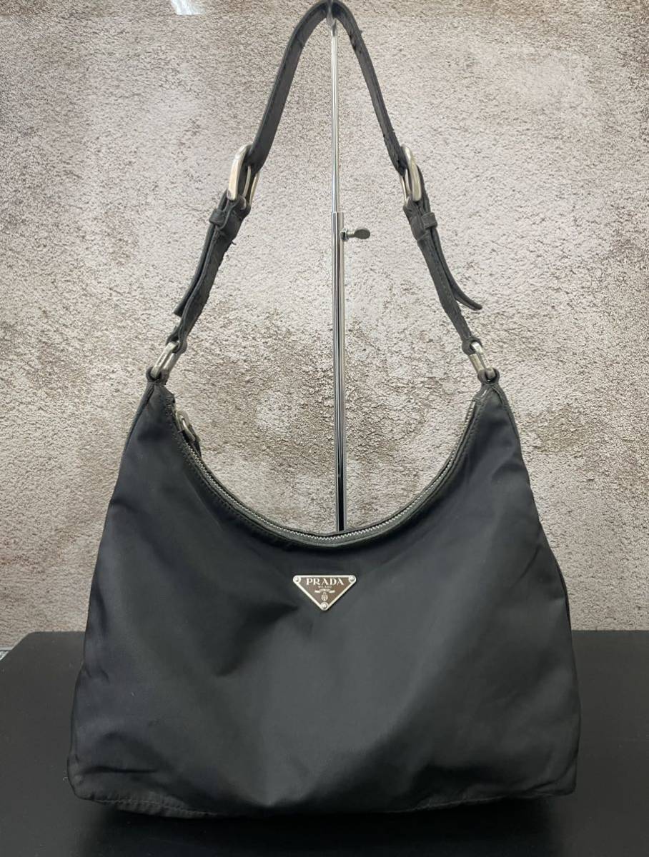 PRADA 希少　鑑定品　プラダ ワンショルダーバッグ　肩掛け ナイロン ブラック