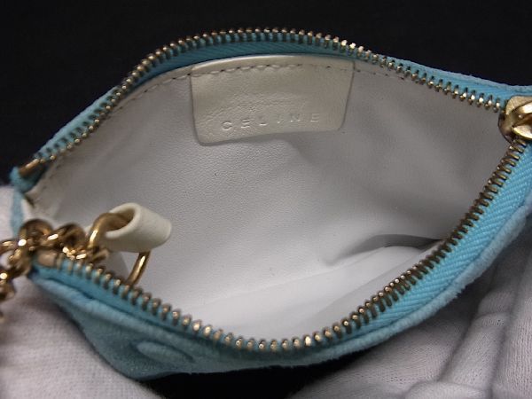 1円 □美品□ CELINE Cマカダム セリーヌ スエード コインケース 