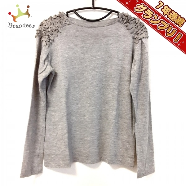 ドゥロワー Drawer 長袖Tシャツ サイズ2 M - グレー レディース クルーネック/フリル トップス