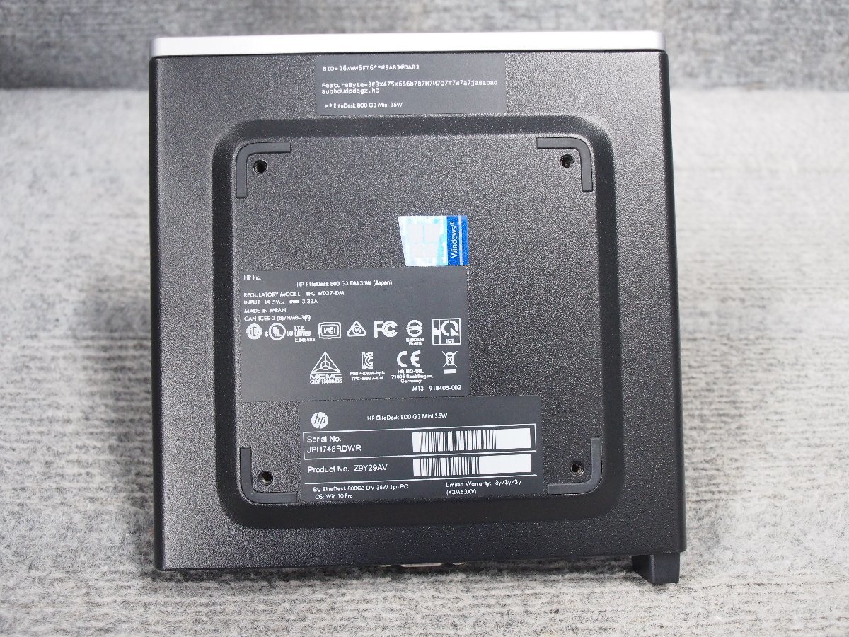 HP EliteDesk 800 G3 DM 35W Core i3-6100T 3.2GHz 4GB ジャンク A59122