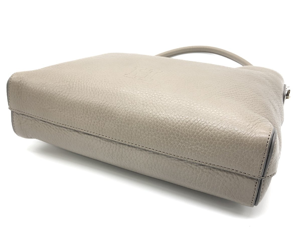 HIROFU ヒロフ 2way ショルダーバッグ ハンドバック レザー ベージュ