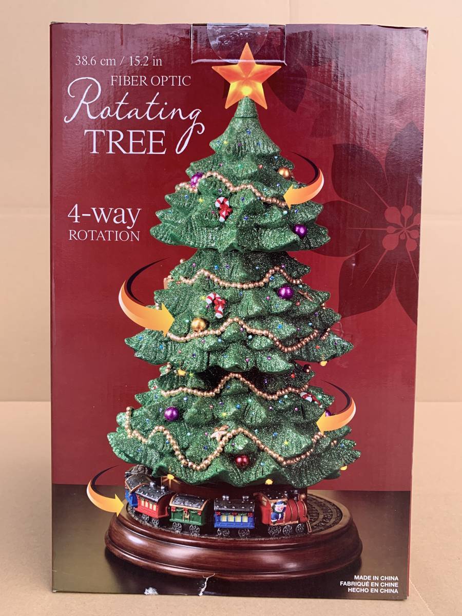 11＃W/2793　Costco コストコ 回るクリスマスツリー 光ファイバーグリッター オブジェ　現状/未確認　100サイズ