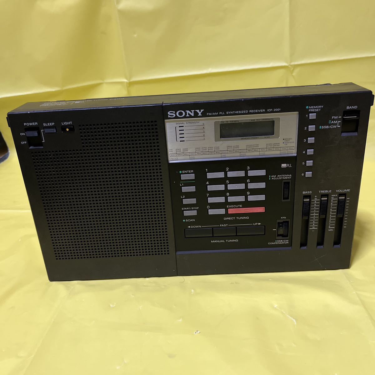 SONY/ソニー　ラジオ　FM/AM PLL シンセサイザー レシーバー　ICF-2001 通電OK 受信NG ジャンク扱い　本体のみ　SSB/CW 