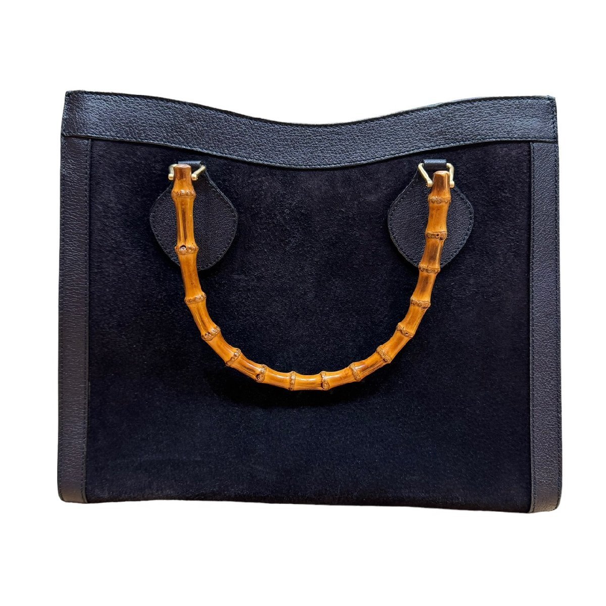 Gucci ネイビー バンブーレザー ハンドバッグ E1954*グッチ*バンブー 