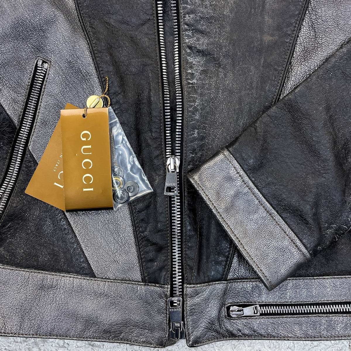 美品【GUCCI】トムフォード期 ゴートスキン (山羊革) レザーシングル 