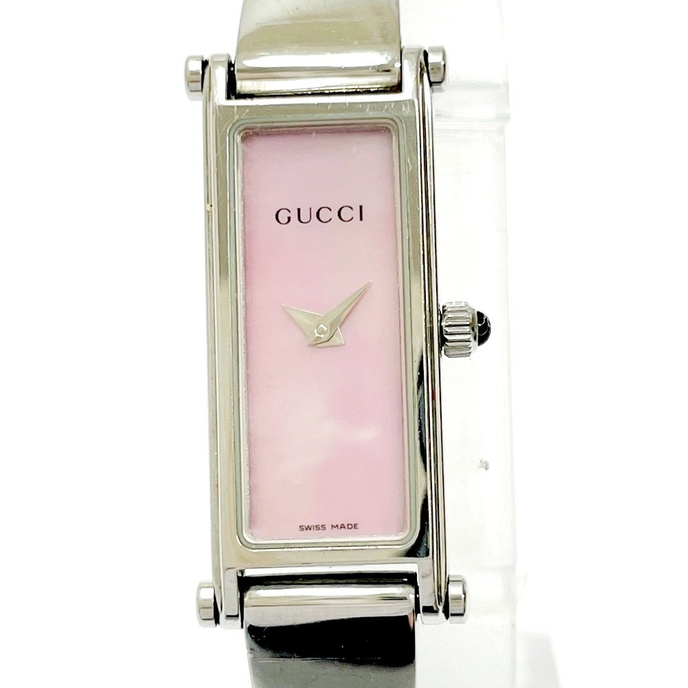 1円スタート】GUCCI グッチ 1500L SS ピンクシェル文字盤 クオーツ