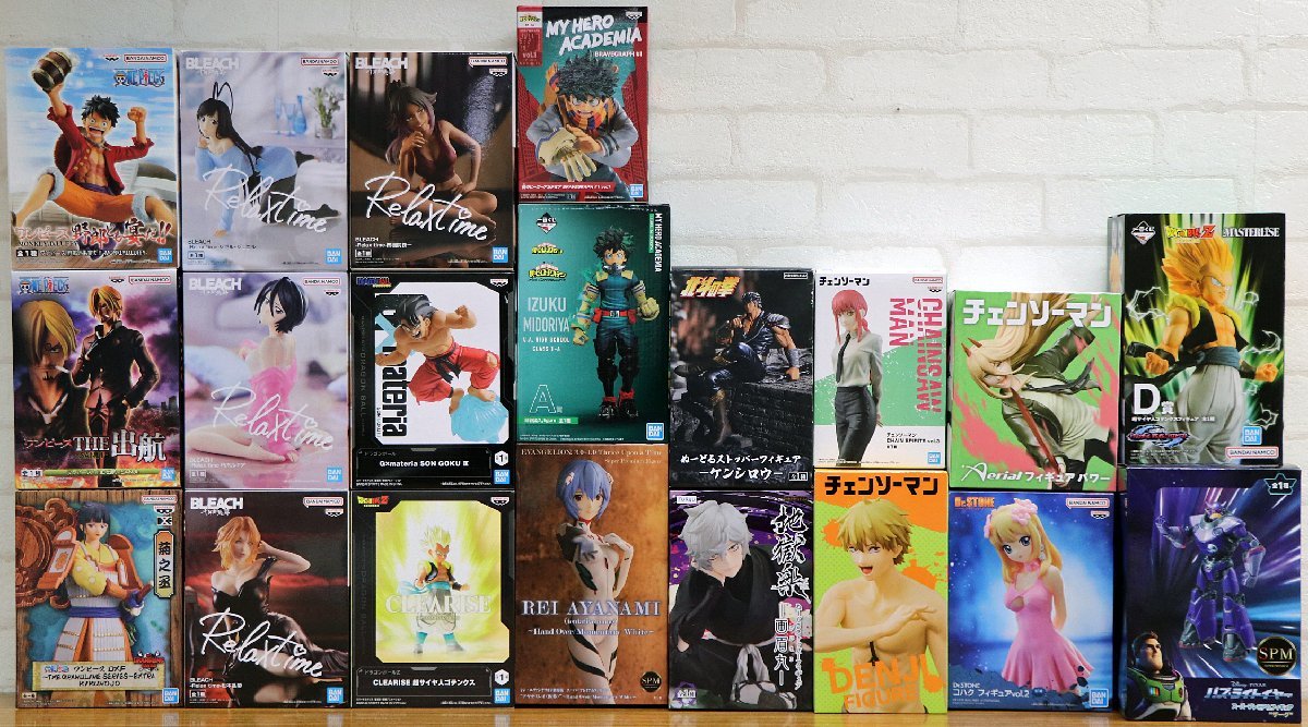 M◆未使用品◆フィギュア 20個セット まとめ売り ドラゴンボール/ブリーチ/ヒロアカ/エヴァ/チェンソーマン 他 BANDAI/SEGA/TAITO/FuRyu