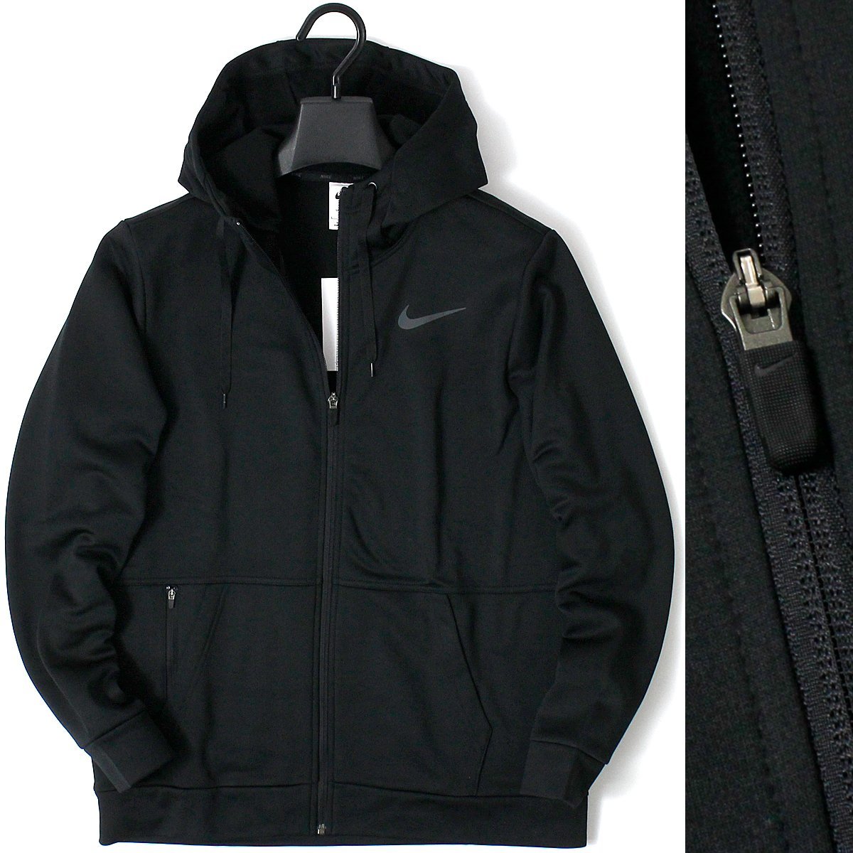 新品 秋冬 NIKE ナイキ Therma-FIT 裏起毛 ジップアップ パーカー L 黒 ジャケット フリース フルジップ フーディー メンズ ◆SZ1397A