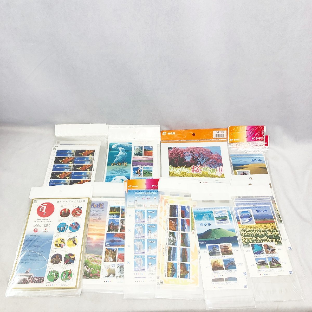 未使用 80円 切手 10面×38枚 5面×18枚 まとめ あだたら桜回廊Ⅱ 日本の山岳 地方自治法施行60周年記念シリーズ 日本のスポーツ100年 他