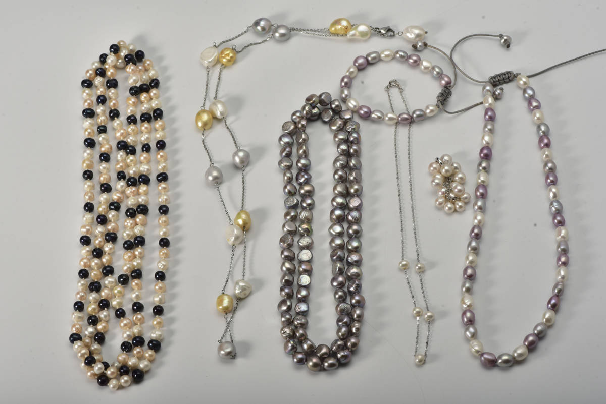 本真珠　淡水パール・パールネックレス・まとめ売り・n101207