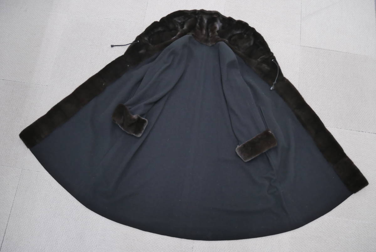 □ダークミンクXカシミア□ロングコート□着丈115cm□VISCARDI□ドロー 