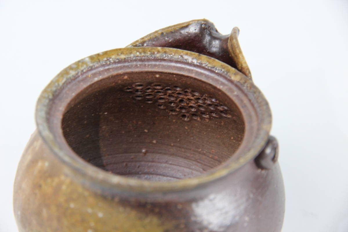 備前焼 急須 藤原陶臣 共箱 栞付き 茶道具 3c9-8 新品 煎茶道具 備前焼 宝瓶 奥本丸味 急須 毬果模様 共箱 栞