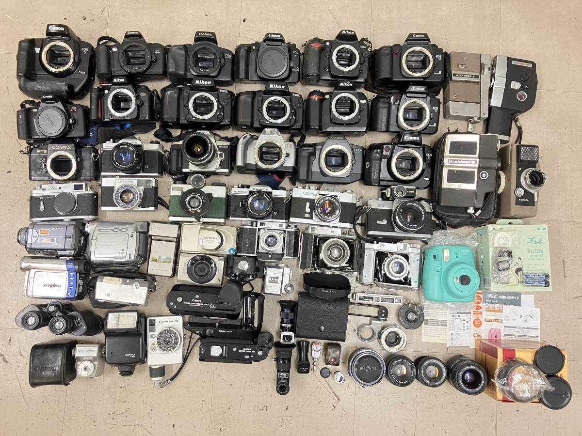 【大量55個以上】 キャノン ニコン 富士フィルム 等 フィルムカメラボディ 等 大量 まとめ ジャンク D42