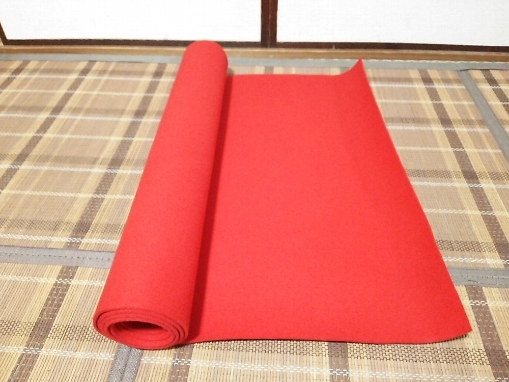 ☆【一美堂】☆茶道具☆赤☆高級『天壇 毛氈』☆厚みあり☆美品☆幅