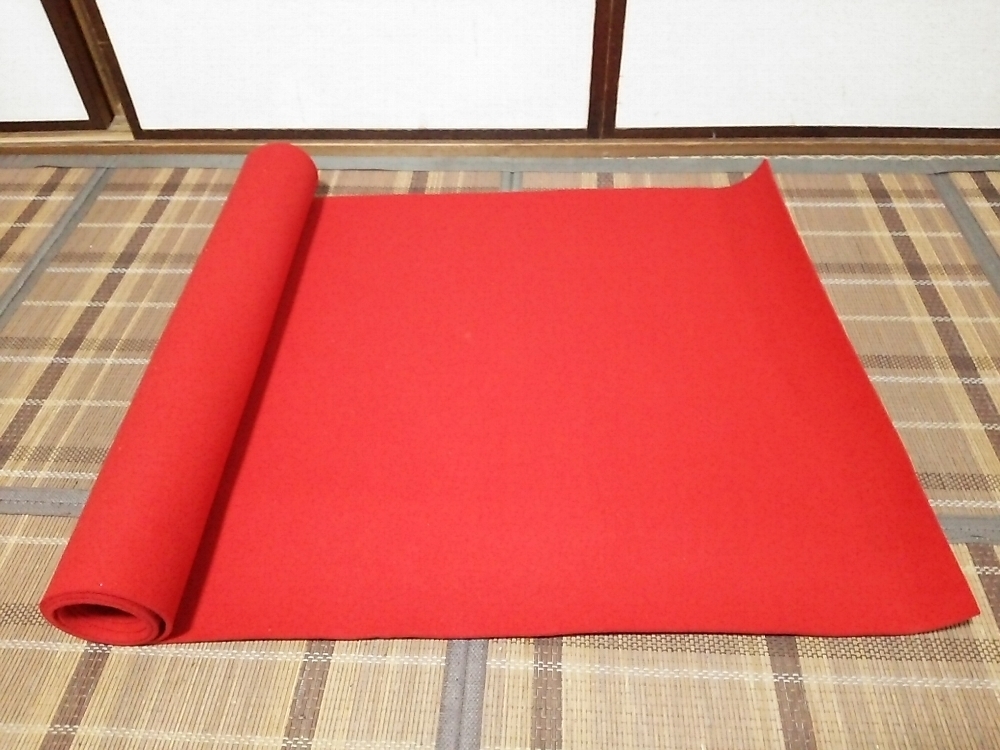 ☆【一美堂】☆茶道具☆赤☆高級『天壇 毛氈』☆厚みあり☆美品☆幅