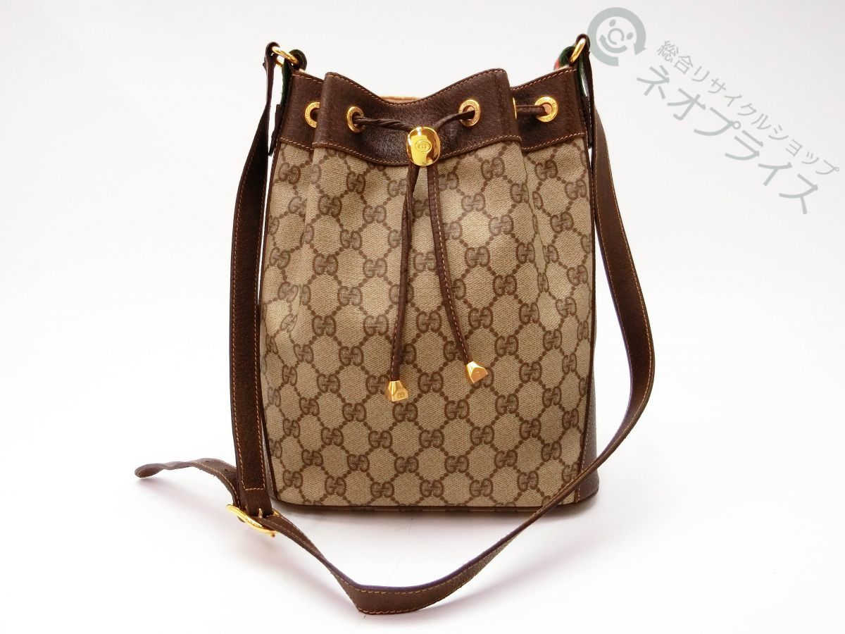 GUCCI シェリーライン PVC グッチ GG柄 レザー ブラウン vintage