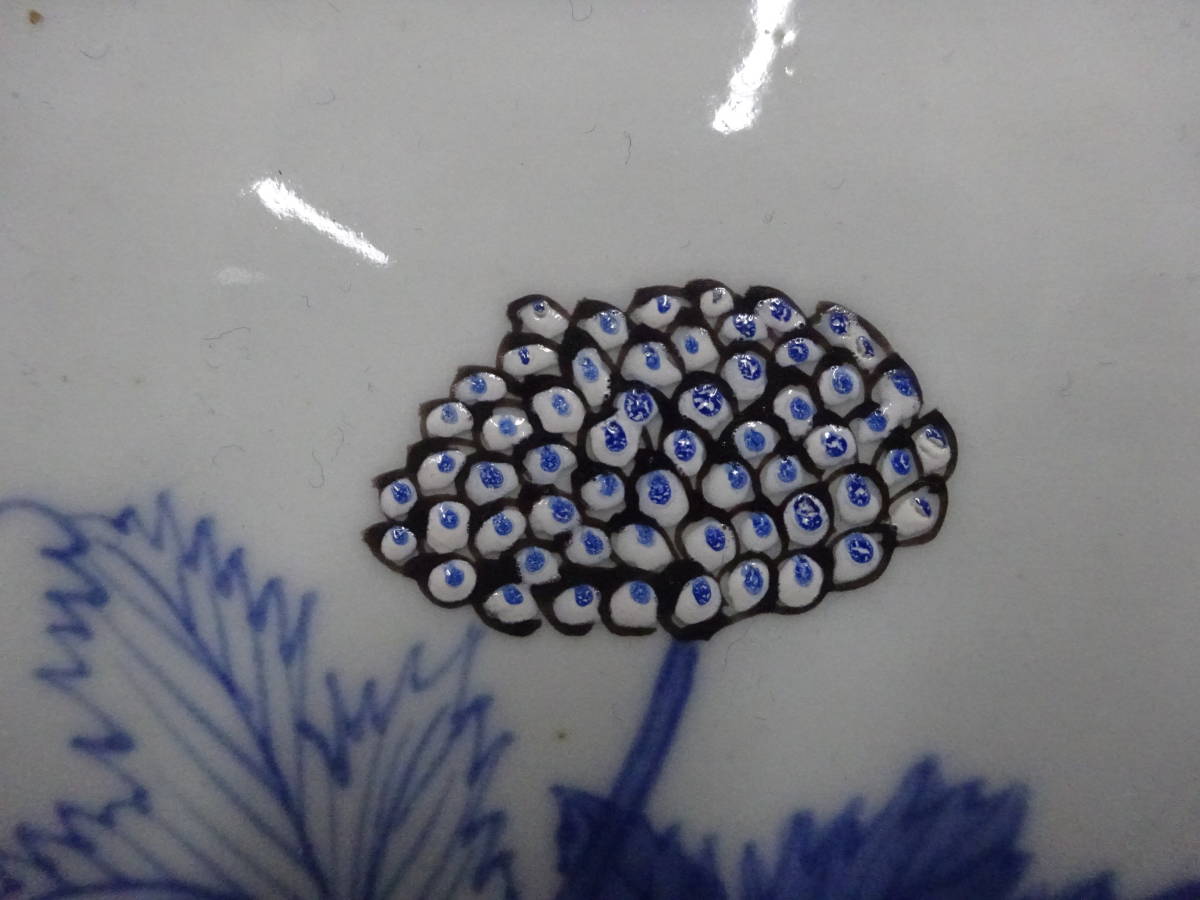 T69 鍋島焼 染付紫陽花文角皿 【公式通販】