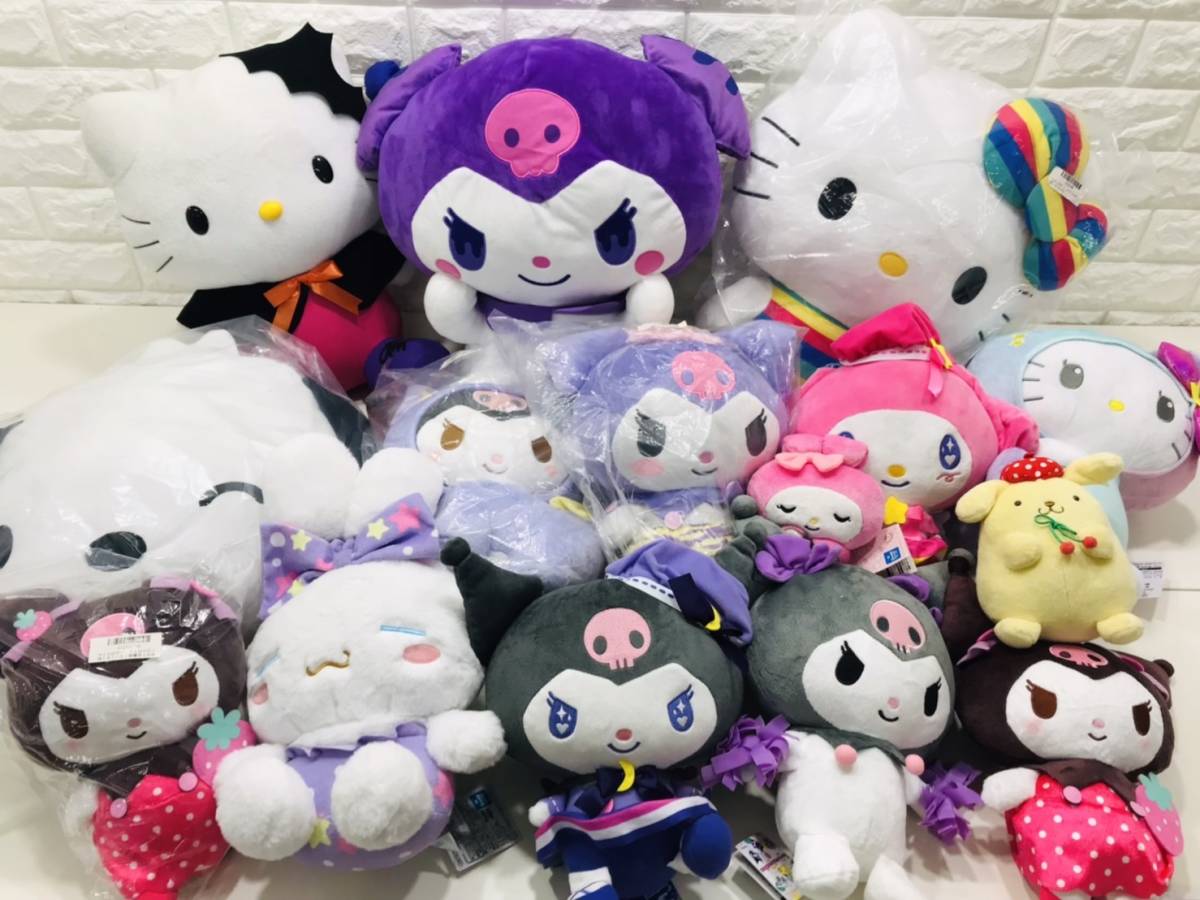 e14★160サイズいっぱい1円～★サンリオ Sanrio マイメロ クロミ キティ シナモロール グッズ ぬいぐるみ 雑貨 大量まとめてセット