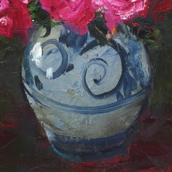 真作】【WISH】葛西四雄「バラ」油彩 10号 ◇赤薔薇 〇北海風景巨匠