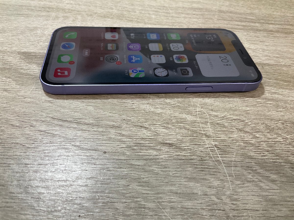 4665】iPhone 12 128 GB パープル SIMフリーバッテリー92% 利用制限