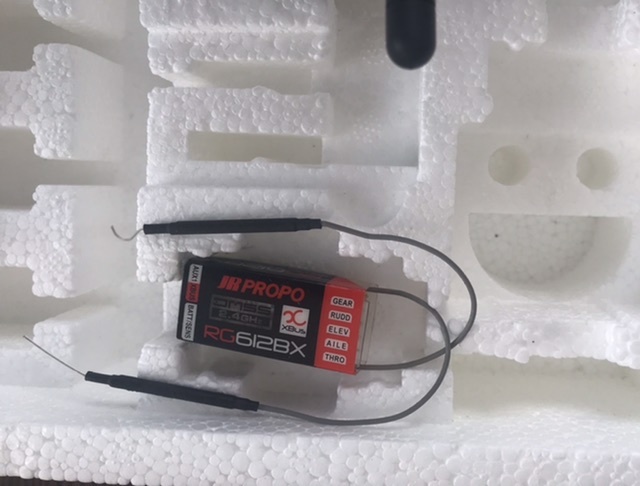 ☆グライダーに JR RG612BX 受信機＆TLS1-VROバリオセンサー