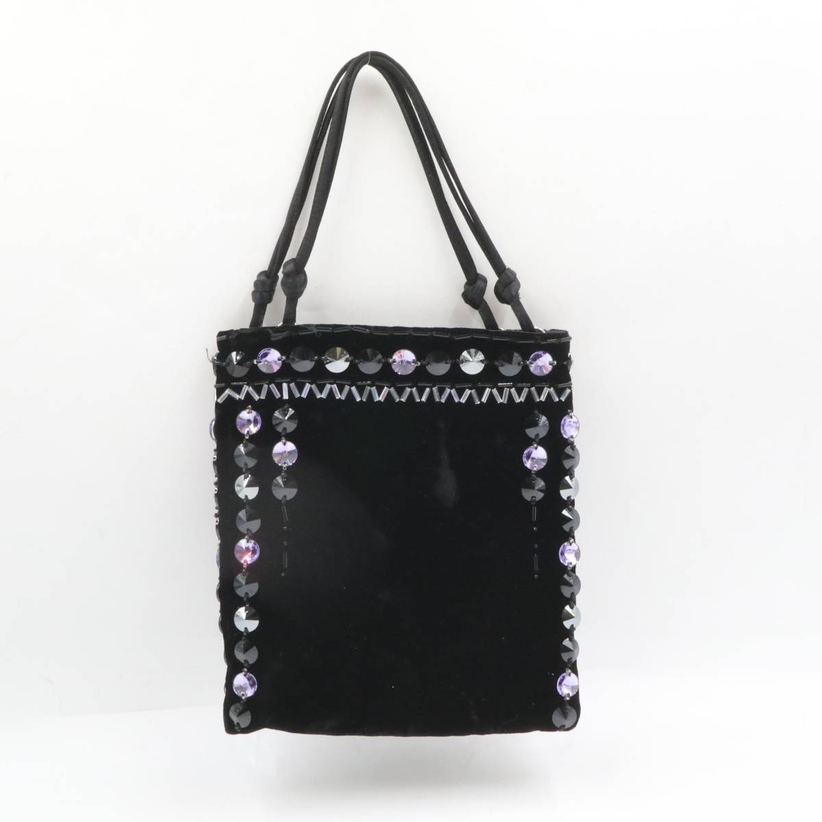 ☆PRADA プラダ ハンドバッグ スエード ビーズ ブラック系 ブランド 