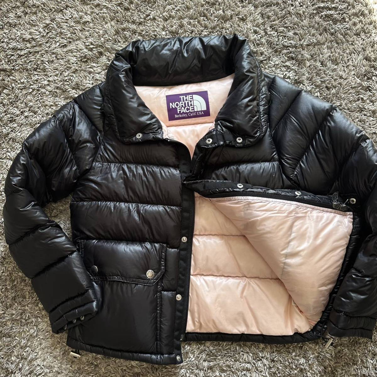 1円〜 THE NORTH FACE ダウンジャケット 裏地ピンク ブラック Sサイズ 