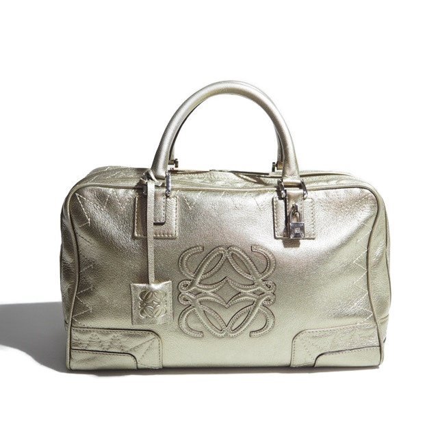 M4076R12　▼LOEWE ロエベ▼　アナグラム アマソナ 32 レザーバッグ ゴールド / ハンドバッグ ボストンバッグ レディース