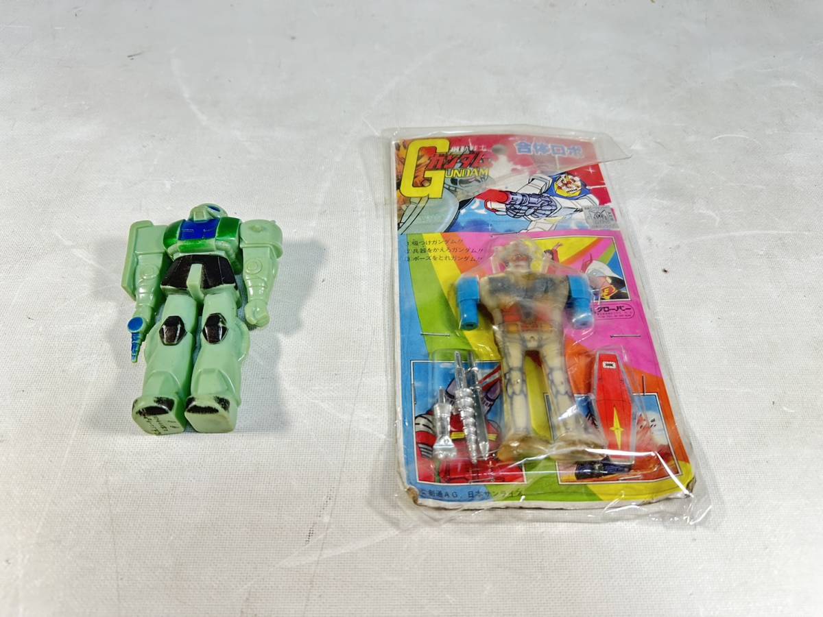 希少品 ガンダム ソフビ ザク 未開封 合体ロボ クローバー 2点セット ビンテージ品１円スタート売り切り 