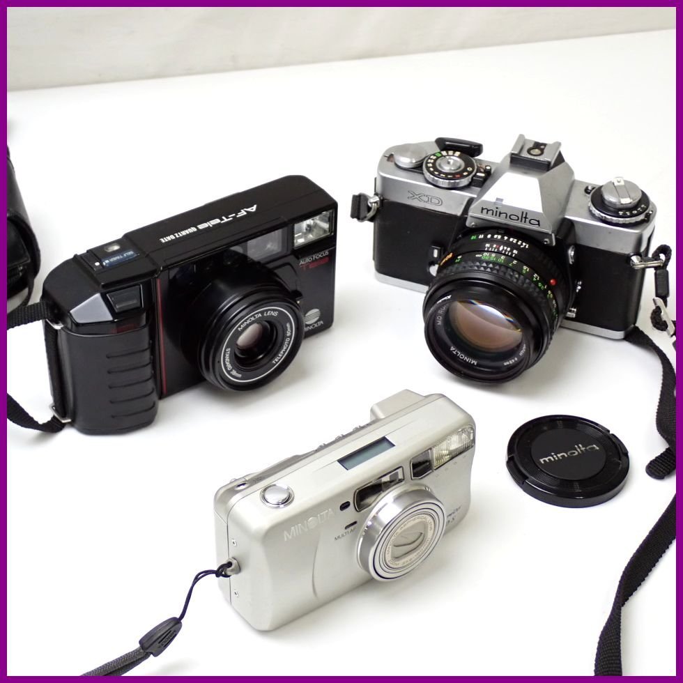 ★MINOLTA/ミノルタ コンパクト フィルムカメラ 3台セット/AF-Tele QUARTZ DATE/Capios150s/XD/付属品あり/ジャンク扱い&1932000038