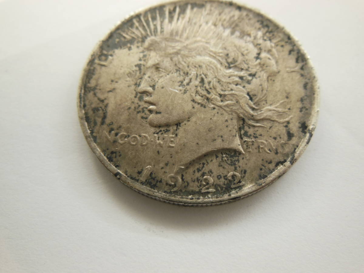 コレクション 1922年 ピースダラー 1ドル銀貨 アメリカ 直径約37.9mm
