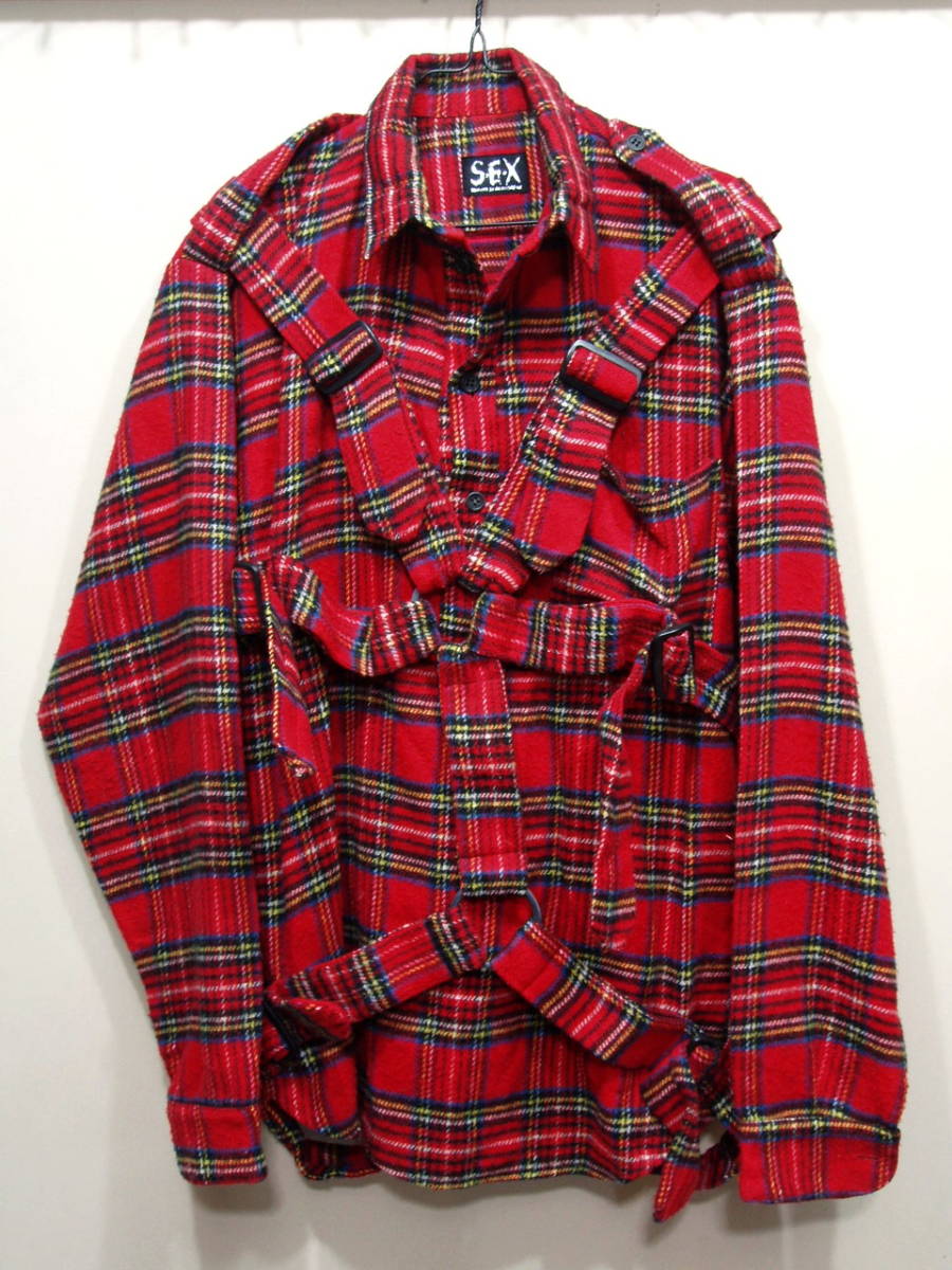 M44055【S. E. X】 ビンテージ ボンテージ スコッチ チェック ウール シャツ ジャケット