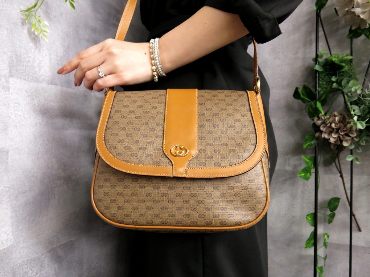 ○超美品○GUCCI オールド グッチ○マイクロGGスプリーム○PVC カーフ 