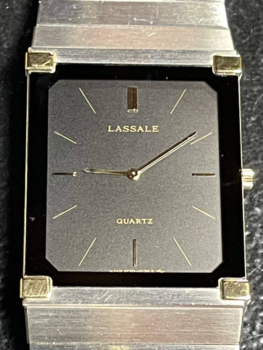 SEIKO セイコー LASSALE ラサール スクエア 黒文字盤 クオーツ メンズ