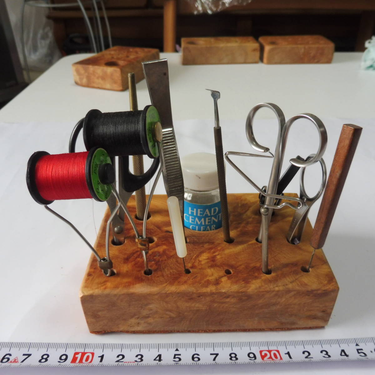 タイイングツールスタンド 　ウッドバール 製　 フライタイイング 