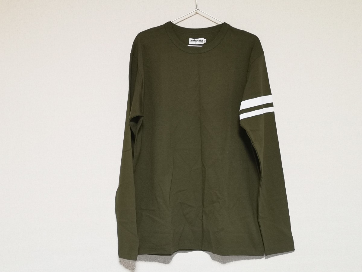 新品◆桃太郎ジーンズ　ジンバブエコットン長袖Tシャツ/XL/オリーブ