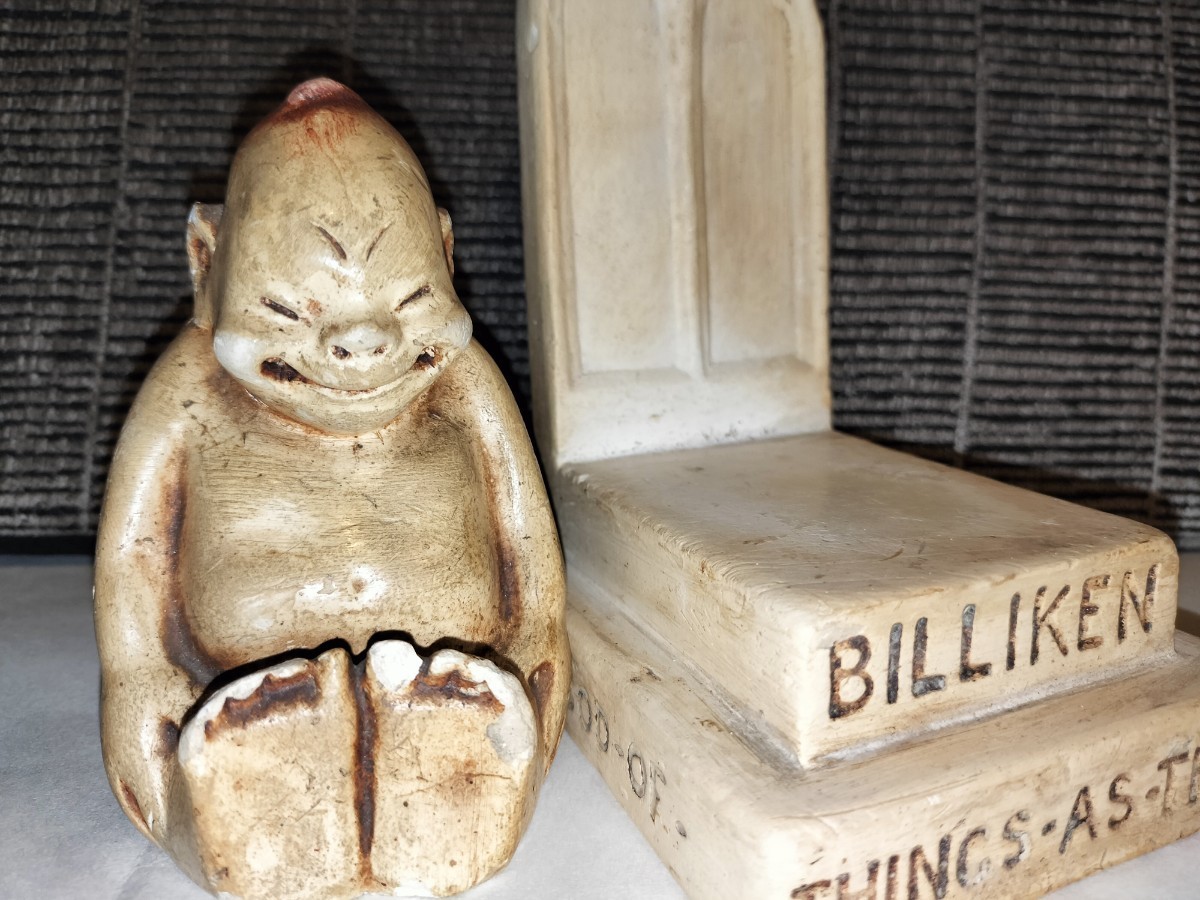 初代ビリケン BILLIKEN レア品] 人形 0 CHICAGO COMPANY 台座