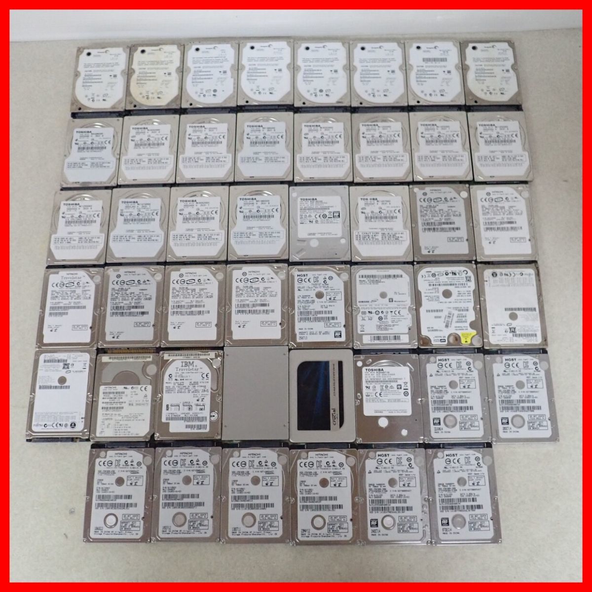 TOSHIBA/Seagate/HITACHI/HGST等 IDE/SATA規格 2.5インチHDD/SSD 15GB〜1TB まとめて大量セット DoD処理済み 正常動作未確認【20