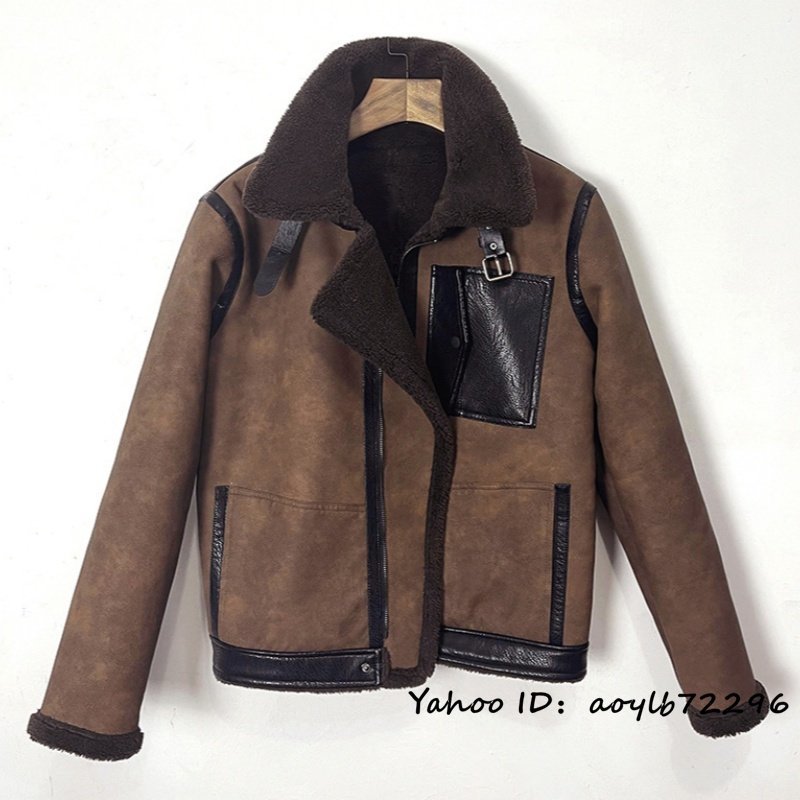最高級*定価15万 ムートンコート メンズ ブルゾン 超防寒 厚手 