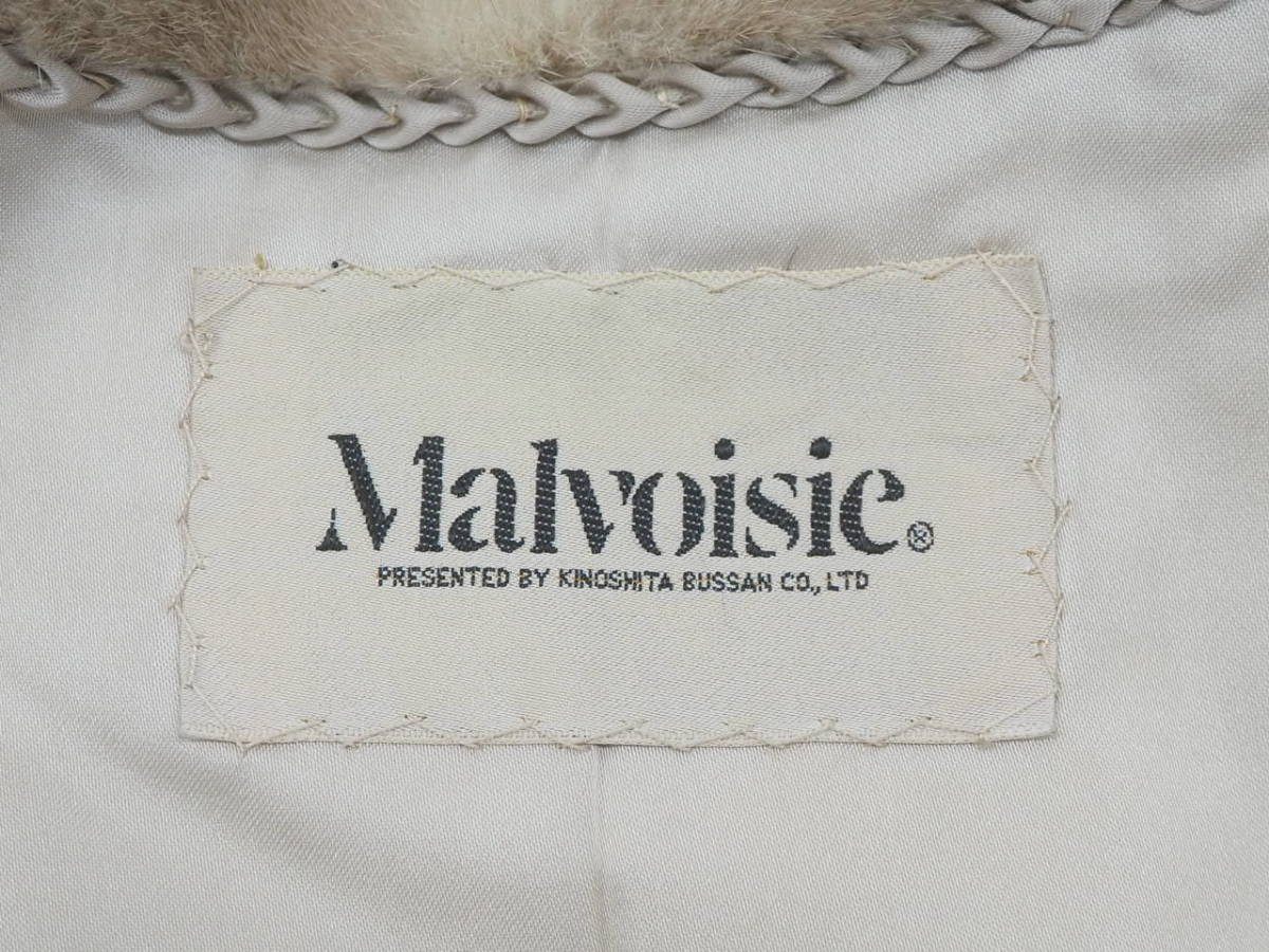 □シルバーブルーミンク□ハーフコート□着丈78㎝□Malvoisie