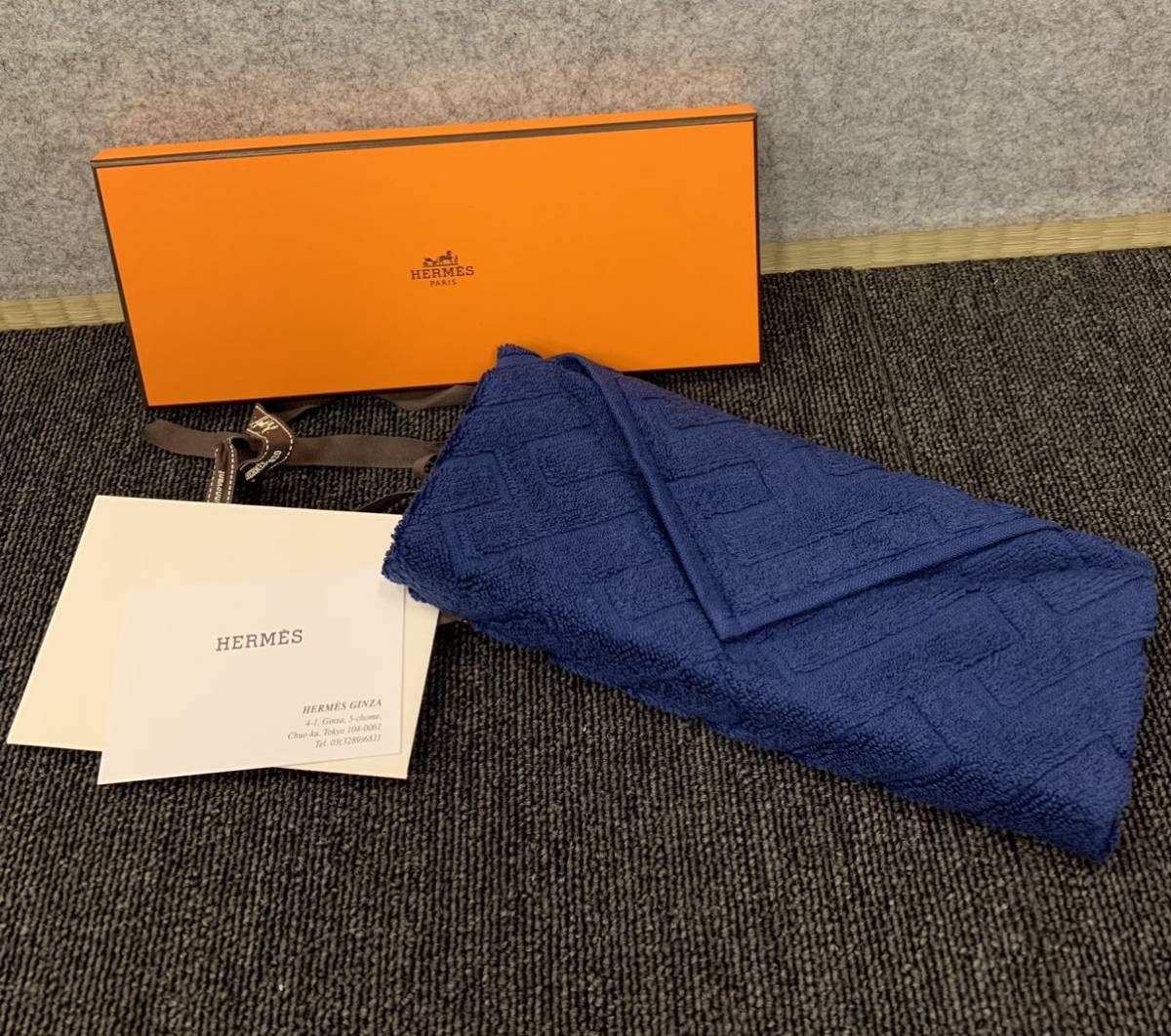 ◇【売り切り】HERMES エルメス ハンカチ ゲストタオル ステアーズ