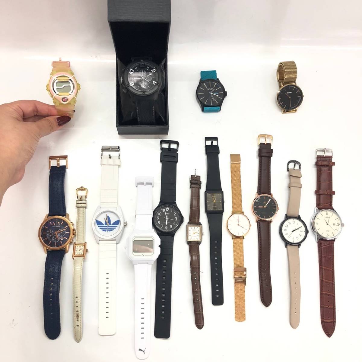 □ジャンク品□時計15本まとめ売り③agate ARMANI EXCHANGE NIXON CASIO BABY-G adidas PUMA 複数落札同梱OK B231211-303
