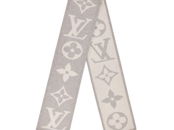 ルイヴィトン エシャルプ・スィートドリーム グレー/ホワイト 新品】LOUIS VUITTON エシャルプ・スィート ドリーム マフラー グレー