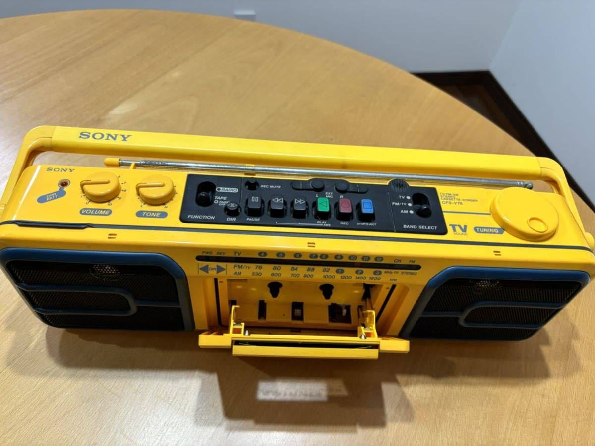 CFS-V75 SONY SPORTS ラジカセ イエロー 希少 ソニー 公式通販 動作品