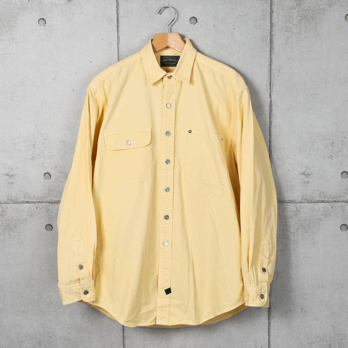 POLO COUNTRYポロカントリー◆ツイル素材 ワークシャツ◆イエロー◆サイズXL